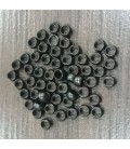 Nano ringi z silikonem - czarne - 100 sztuk