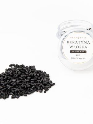 Keratyna włoska w granulkach - ciemny brąz - 20g - bardzo mocna