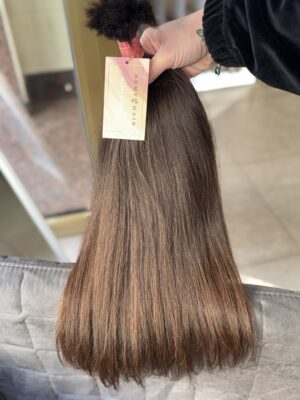 Kitka włosów polskich dziewiczych 50 cm, 125 gram brąz